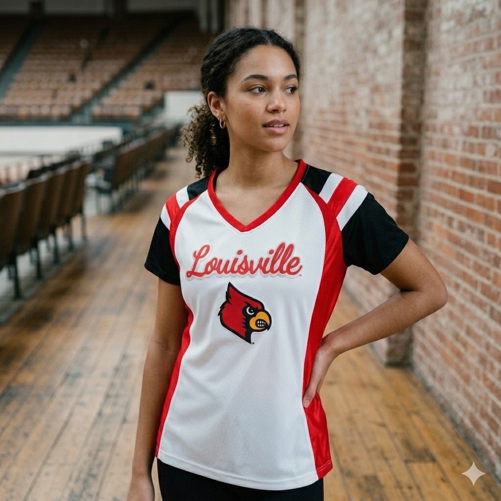 Knights Apparel Louisville Cardinals Womens Jersey Red White Black Size M 1